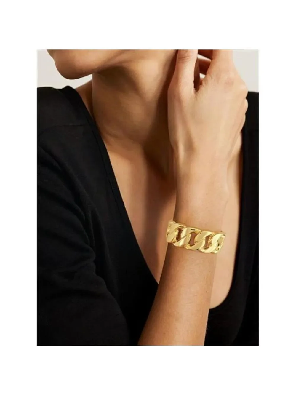 Chunky Gold Tone Bangle Bracelets for Women Thick Wide Hinged Cuff Bracelet